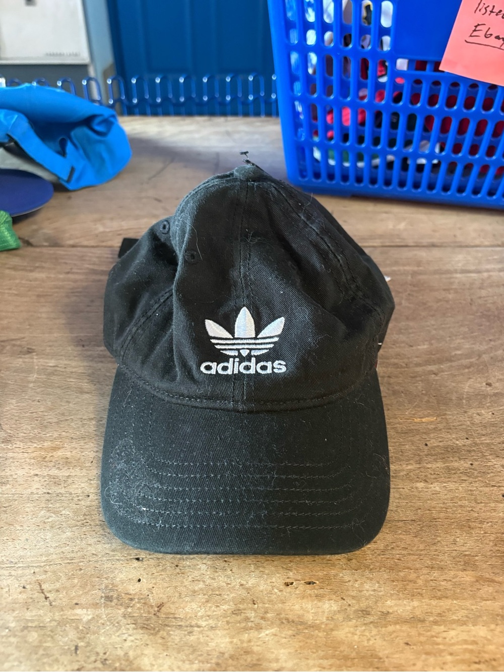 adidas Kids Black Baseball Cap with White Trefoil Logo